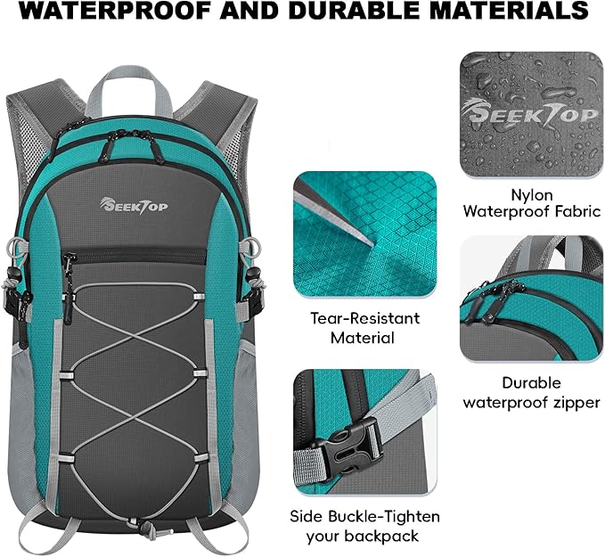 Seektop 20L Foldable Waterproof Hiking Backpack Ultralight Small Lightweight Daypack Packable Backpack for Men Woman