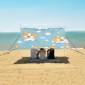 ALAZA Corgi Dogs Flower Pattern Beach Tent Sun Shelter Portable Canopy Sunshade for Outdoor Camping Picnics Backyard Fun 10x9 ft