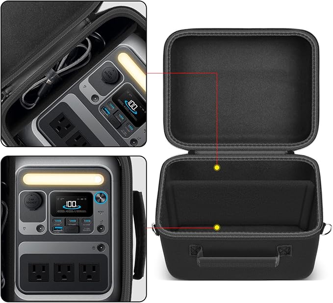 ANKHOH Case for Anker SOLIX C300 Portable Power Station Battery Solar Generator Storage Holder for Charging Cable and Accessories?Box Only (for Anker SOLIX C300)