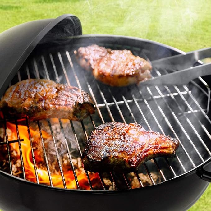 18 Inch Portable Charcoal Grill – Heavy-Duty Round BBQ Grill with Thickened Grilling Bowl Sturdy with 4 Legs &amp Wheels for Small Outdoor Barbecue Camping Travel Tailgating &amp Backyard Cookin