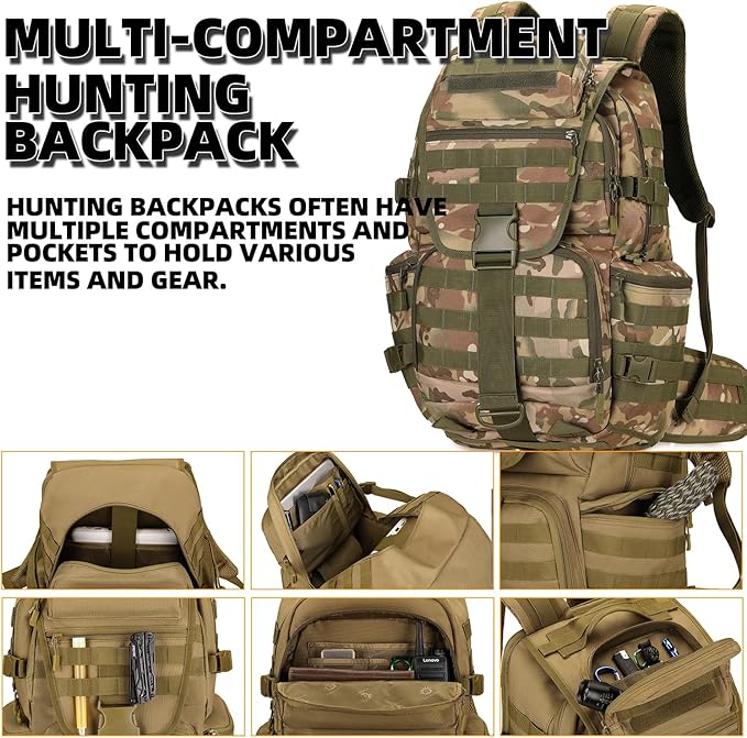 50L Military Tactical Backpack Hiking Waterproof Backpack Large Military Pack 3 Day Assault Pack Molle Bag Rucksack