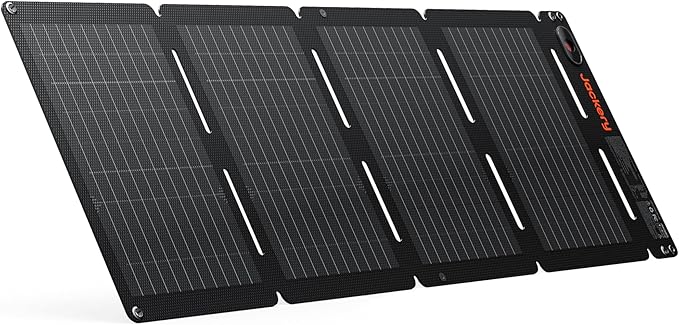 Jackery SolarSaga 40W Air Solar Panel 23% Conversion Efficiency Book-Sized PERC Bifacial Panels IP65 Waterproof Foldable Solar Charger for Rooftops RVing Off-Grid Solar Panel Kits PV Charging