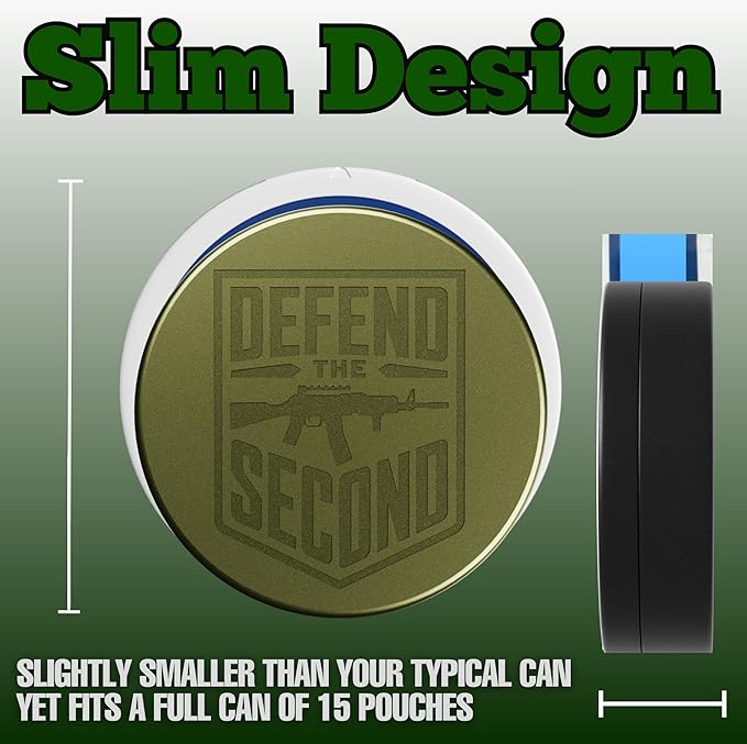 ZPACK Zyn Metal Can | Metal Pouch Can | Premium Aircraft-Grade Aluminum Container with Magnetic Closure | Slim EDC Pocket Tin | Carved Engraved Design | Gift for Him (Forest Green)