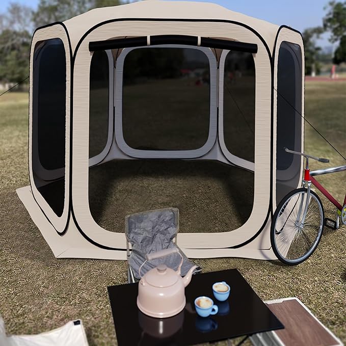 HOOYEAH Pop-up Screened Tent Instant Screen House Portable Screen Room Canopy Outdoor Gazebo with Mosquito Net for Patio Backyard Garden and Outdoor Activities 12x12
