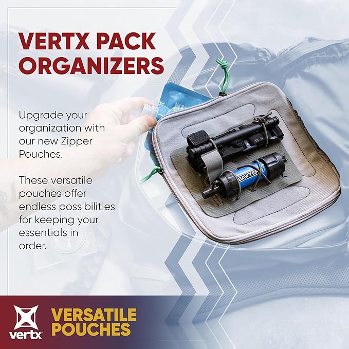 Vertx Pack Zip Pouch Organizer Insert Attachment for Backpack Bag Travel Organization Pouches
