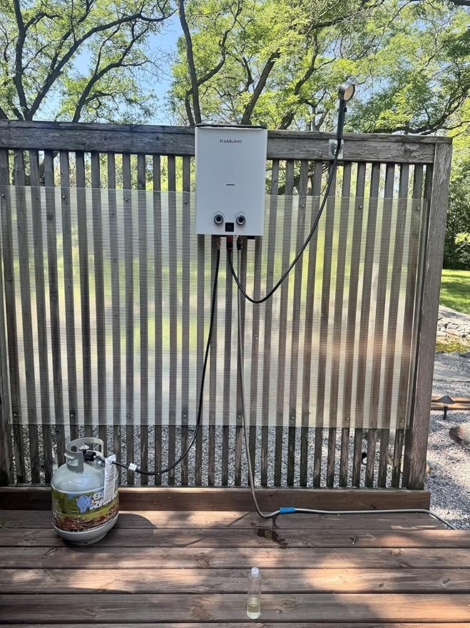 GASLAND Goshower G10 2.64GPM Outdoor Propane Tankless Water Heater Ultra Slim PortableCamping Propane Shower for Off Grid 68000 BTU