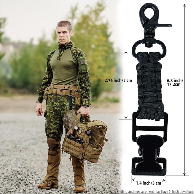 KUNN Single-Head Tactical Glove Clip Holder Work Glove Holder Clip for Tactical Backpack Tool Belt Hiking Bag Black +Tool Pouch with Belt Clip Utility Small Tool Organizer with Tape Measure Holder