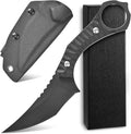 Ccanku C1152 Fixed Blade Knife D2 Blade G10 Handle EDC Tool Knife for Outdoor Camping Hiking(Black)