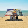 ALAZA 4th of July Eagles Statue of Liberty Beach Tent Sun Shelter Portable Canopy Sunshade for Outdoor Camping Picnics Backyard Fun 10x9 ft