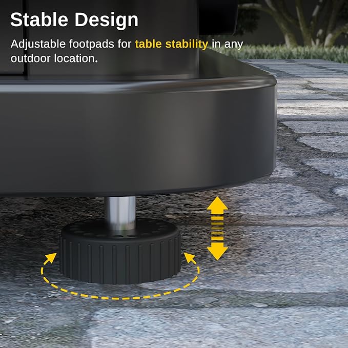 EAST OAK 28'' Propane Fire Pit Table 50000 BTU Steel Gas FirePit for Outdoor Outside Patio Deck and Garden CSA Certified Fire Table with Magnetic Lid Cover-Storage Basket and Lava Rock  Black