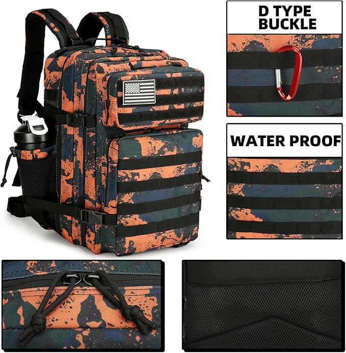 Military 45L Tactical Assault Backpack 3 day assault pack with Molle Waterproof backpack Rucksack for Tactical Backpacks
