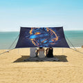ALAZA Wolf Head Art Beach Tent Sun Shelter UPF50+ Protection Beach Shade Canopy w/ 4 Sandbags for Outdoor Camping Fishing Backyard Fun Picnic 10x9 ft