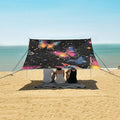 ALAZA Butterfly Colorful Pattern Beach Tent Sun Shelter Portable Canopy Sunshade for Outdoor Camping Picnics Backyard Fun 10x9 ft
