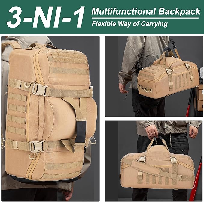 Gym Bag Duffle Bags Backpack Travel Duffle Bag with Weekend Overnight Bag for Outdoor Tactical Sports Travel Camping Hunting