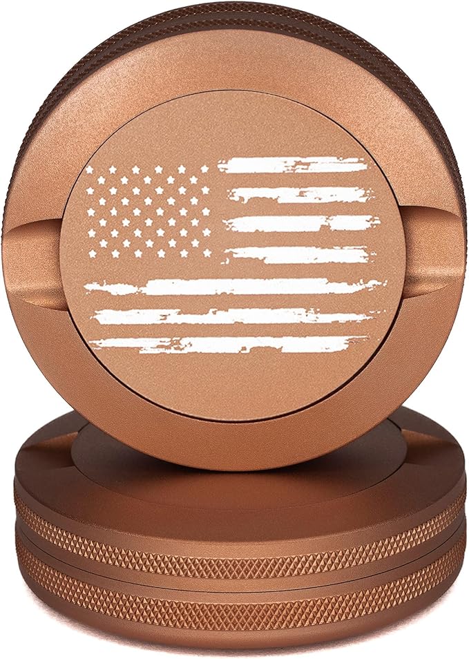 Premium Nicotine Pouch Container | Zyn Metal Can | Moisture &amp Odor Proof Snus Can | Zyn Accessories | Laser Engraved American Flag Design (Copper)