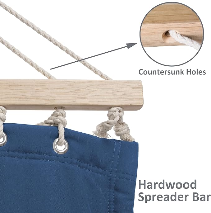 SUNCREAT Extra Large Hammocks for Outside Heavy Duty Hammocks with Stands Included Navy