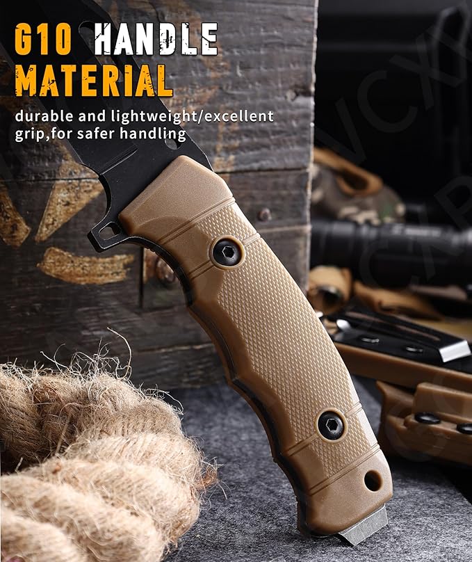 5-inch Fixed Blade Knife with SheathD2 stainless steel blade G10 handleOutdoor Camping knives