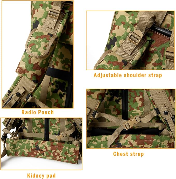 MT Military Alice Pack Large Army Survival Combat ALICE Rucksack Backpack 55L SDF Camo