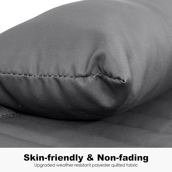 GAFETE Hammock 2 Person Quilted Fabric Hammocks for Outside Double 12ft Hammocks with Spreader Bar Large Removable Pillow Storage Bag Carabiners Max 475 lbs Capacity (Dark Grey)