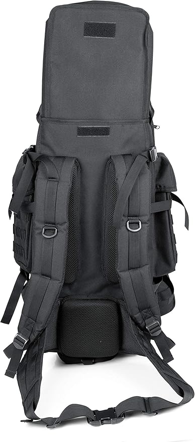 Levy's Outdoor 46 Inch Military Tactical Rifle Backpack with MOLLE Webbing (LVO-BPTRB-46-BLK) Black Large