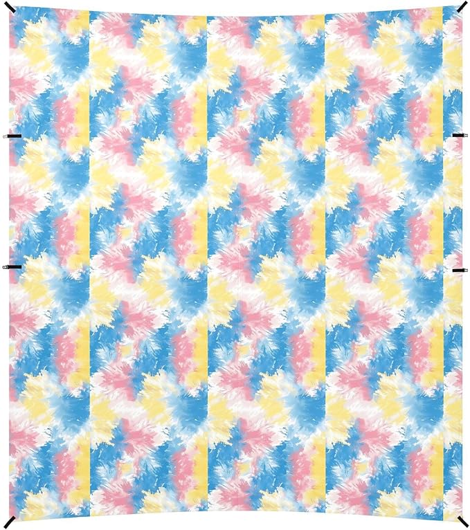 ALAZA Gradient Tie Dye Rainbow Color Beach Tent Sun Shelter UPF50+ Protection Beach Shade Canopy w/ 4 Sandbags for Outdoor Camping Fishing Backyard Fun Picnic 10x9 ft