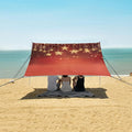 ALAZA Little Star Red Christmas Ball Beach Tent Sun Shelter Portable Canopy Sunshade for Outdoor Camping Picnics Backyard Fun 10x9 ft