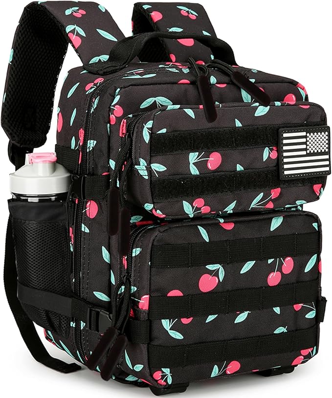 9L Mini Tactical Backpack for Men and Women Tactical Backpack Small for Hiking Small Tactical Bag (Cherry Black)