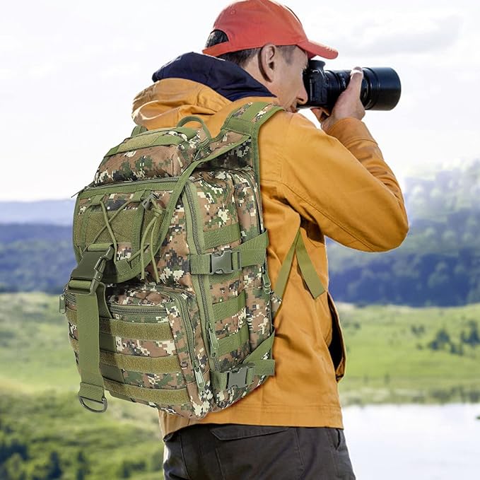 ShowyLive 40L Military Backpack Trekking Hiking Molle Army Survival Equipment Backpacks 3 Day Bug Out Bag Waterproof Rucksack for Camping Fishing Travelling Climbing Outdoor Sports Digital Camo