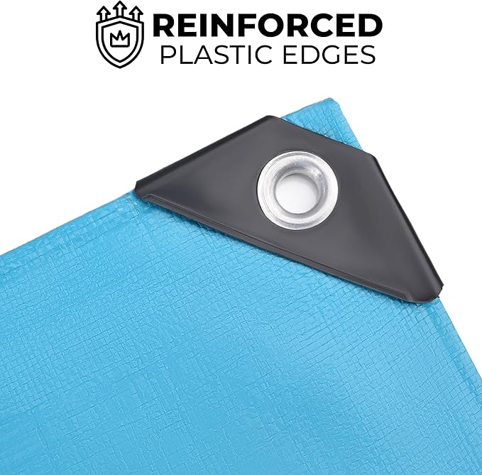 Tarps Heavy Duty Waterproof 16x20-12 mil Thick Camping Tent - Blue Tarp 16x20 UV Resistant Rip &amp Tear Proof with Metal Grommets – Multipurpose Use for Camping Tent Boat RV Car &amp Pool Cov