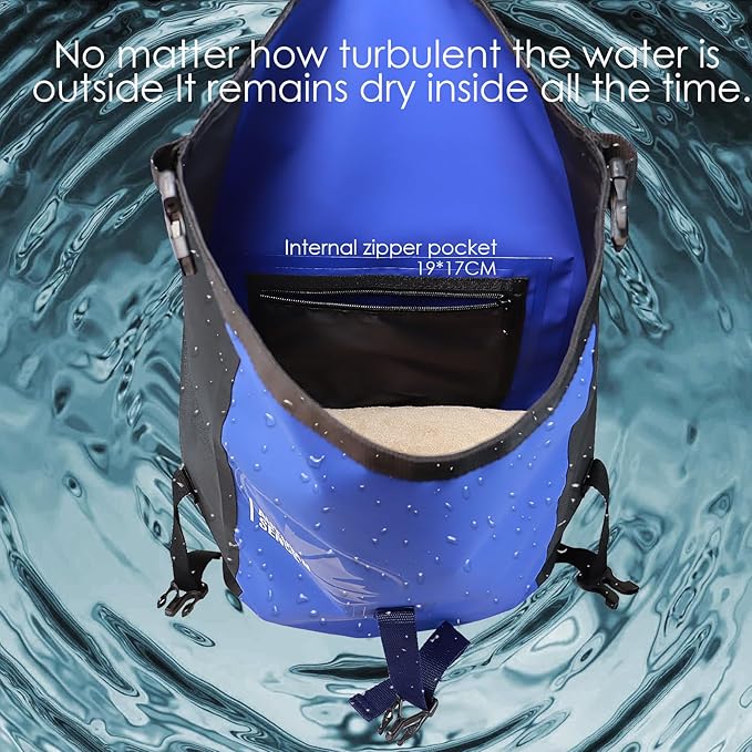 Dry Bags Waterproof Backpack Waterproof backpack for Water sportsboatingFloatinghiking camping and other outdoor activities 25L.(Blue)