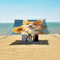 ALAZA Cute Corgi Sunflower Beach Tent Sun Shelter Portable Canopy Sunshade for Outdoor Camping Picnics Backyard Fun 10x9 ft