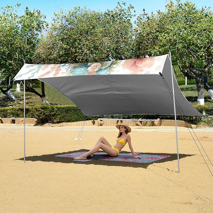ALAZA Beautiful Seahorse Beach Tent Sun Shelter Portable Canopy Sunshade for Outdoor Camping Picnics Backyard Fun 10x9 ft