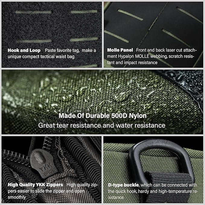 TACTICAL GEEK EDC Compact Waist Pocket Pouch Men EDC Pouch Organizer Multi-Purpose Molle Tool Pouch for Multitools Utility Tool Organizer Bag for Daily Essentials Carry(Block E3.0-GY)