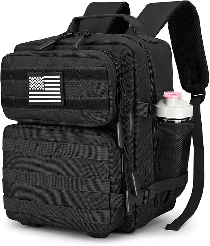 45L/25L/9L Tactical Backpack for Men and Women Military Heavy Duty Molle Backpack Army Assault Pack Travel Camping Gym Work Rucksack Daypack (Black Mini 9L)