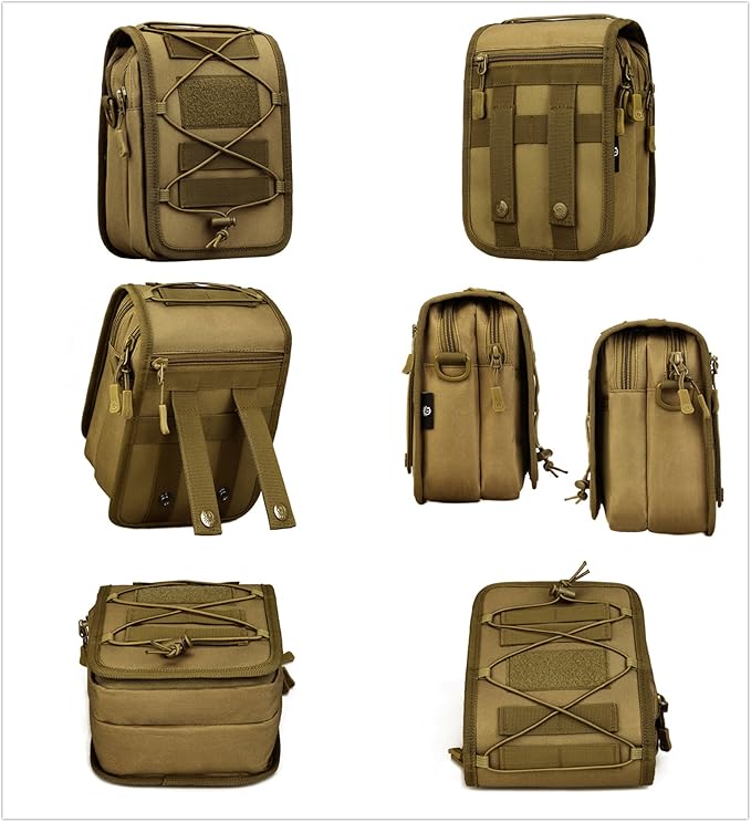 UNISTRENGH Multi-Purpose Tactical Molle Utility Pouches Compact Waist Pack Military Water-Resistance Casual Satchel Bag Fanny Pack Hunting Accessory