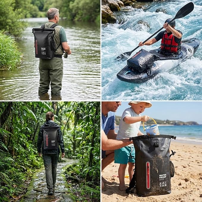 Dry Bag Waterproof 25L-Floating&ampLightweight Bags for Women Waterproof Backpack for Kayaking Boating FishingPaddle boarding Camping HikingRoll-Top Seal&ampAdjustable Shoulder Straps