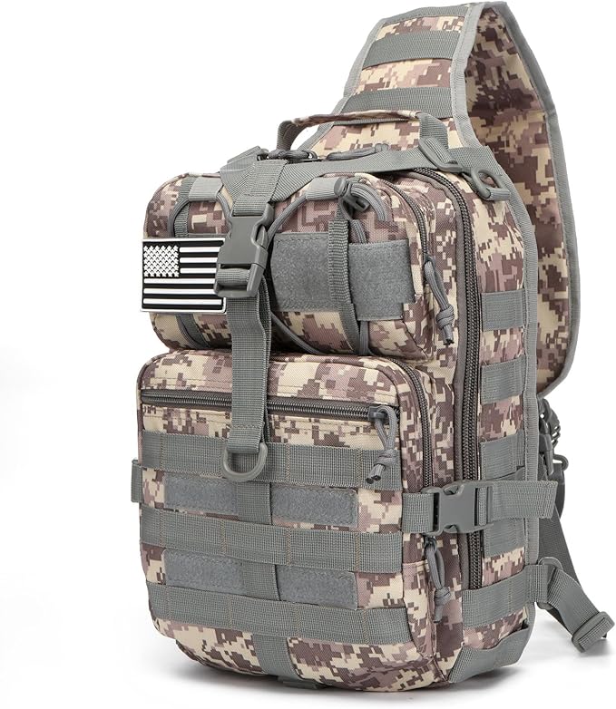 Outdoor Tactical Bag Fishing Military Sport Bag Pack Sling Shoulder Backpack for Every Day Carry (ACU)