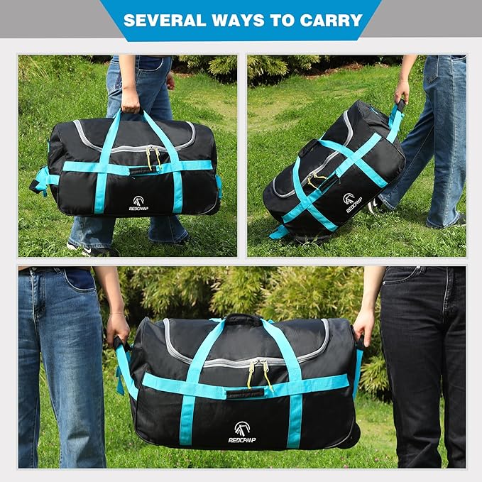 REDCAMP 85L/120L/140L Foldable Duffle Bag with Wheels Large Travel Duffel Bag