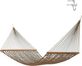 Hatteras Hammocks Executive Antique Brown DuraCord Rope Hammock – 13 ft. x 65 in. 2-Person 450 lb Capacity Cumaru Spreader Bar Zinc-Plated Hardware – Handcrafted in The USA