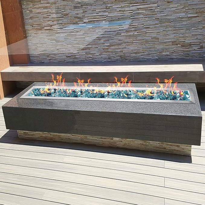 Stanbroil 36 by 6-Inch Drop-in Linear Fire Pit Burner 304 Stainless Steel Natural &amp Propane Gas Firepit Insert for Fire Pit Table Indoor Outdoor 65000 BTU Max