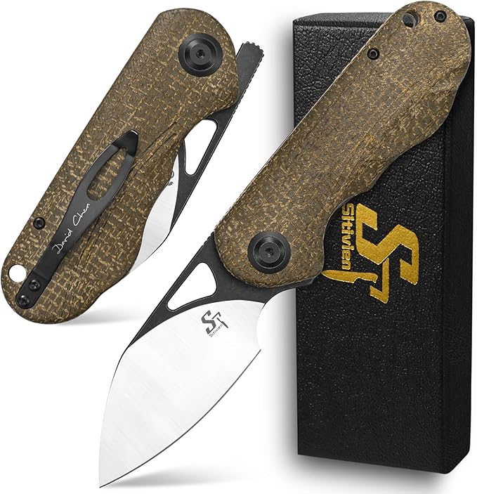 Sitivien ST156 Pocket Folding Knife Sandvik 14C28N Steel Blade with Micarta HandleChinese Zodiac Series EDC Tool Knifes for Camping Hiking Survival Fishing(Green)