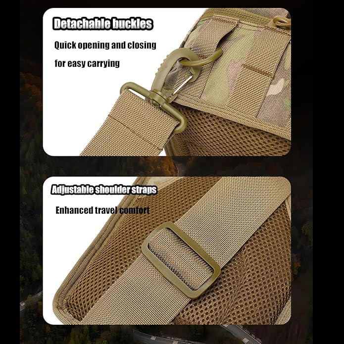 Tactical Sling Bag for Men Military EDC Molle Backpack Adjustable Strap Climbing Camping Fishing Trekking Molle Bags