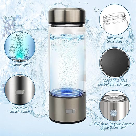 2025 Portable Hydrogen Water Bottle GeneratorSports Cup3-Min Hydrogen Infusion Rechargeablefor HomeOfficeTravel Sports &amp Gift