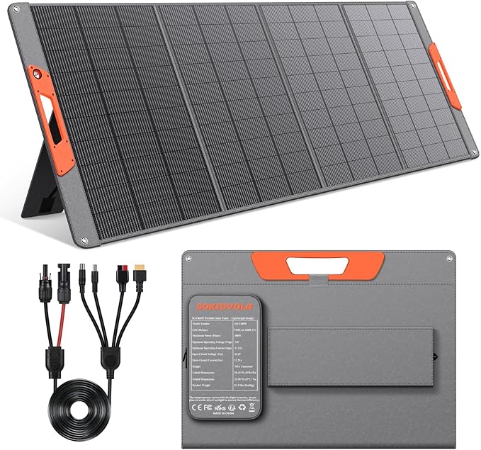 400W Portable Solar Panel for EF/Jackery/Bluetti/Anker Power StationUltra-Lightweight ETFE Foldable Solar Panel25% High EfficiencyMC4 Outputfor Outdoor Camping Emergency Power Supply