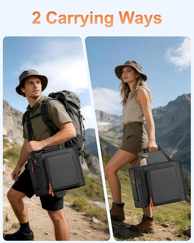 Hautton Carrying Case Bag for Jackery 1000 V2 Water-Resistant Durable Protective Storage Bag with Adjustable Shoulder Strap for Portable Power Station Accessories -Black