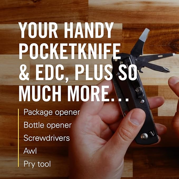 LEATHERMAN FREE K2 Folding Pocketknife 8-in-1 Multi-tool for Everyday Carry (EDC) Home &amp Outdoors Made in USA Silver (K2X with Serrated Blade)