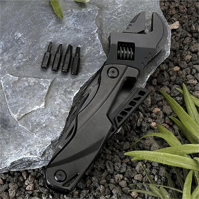 Multi-functional wrench for outdoor camping(Black)