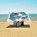 ALAZA Cruel Shark Beach Tent Sun Shelter UPF50+ Protection Beach Shade Canopy w/ 4 Sandbags for Outdoor Camping Fishing Backyard Fun Picnic 10x9 ft