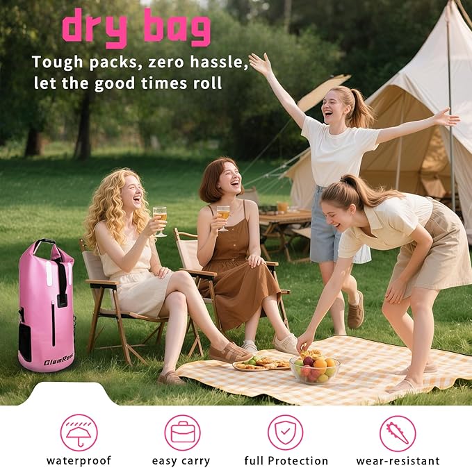 35L Dry Bag Heavy Duty waterproof backpack for Women wear-resistant material for kayaking Hiking Travel Camping essentials Survival &amp Beach with 2L dry bag