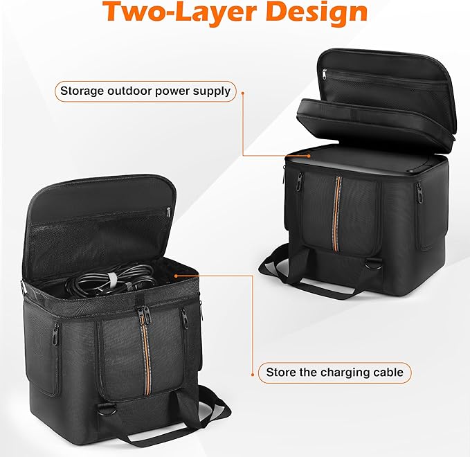 Carrying Case Compatible with Jackery Explorer 2000 v2/700 Plus Portable Power Station Storage Bag with Quick-Access Window &amp Ventilation for Camping Hiking